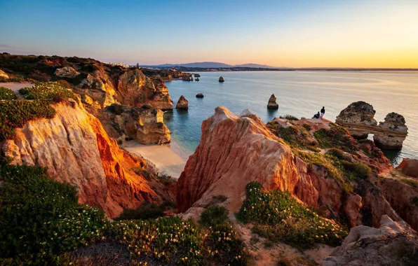 Picture landscape, nature, the ocean, rocks, coast, Portugal, Algarve, Algarve