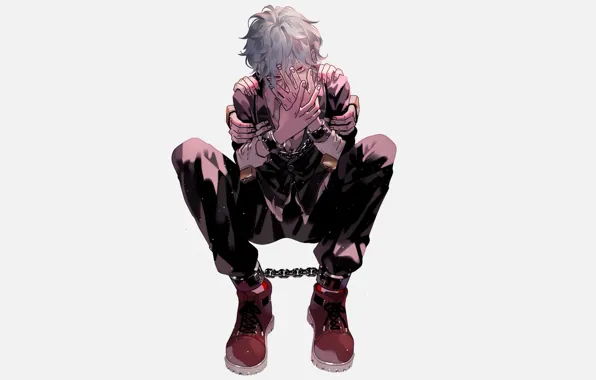 Picture hands, guy, shackles, My hero Academy, My Hero Academia, Boku No Hero Academy, Shigaraki Tomura