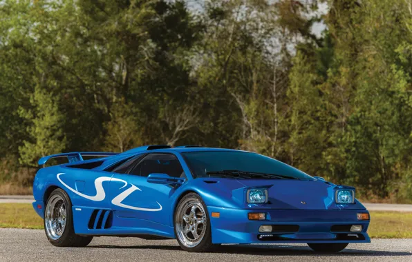 Picture Blue, Supercar, Lamborghini Diablo SV