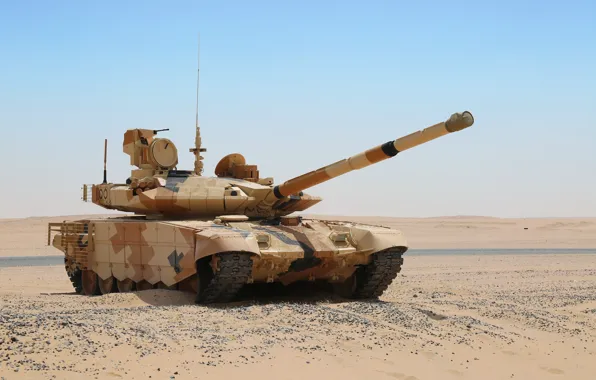 Picture sand, desert, T-90MS, tank of the Russian Federation