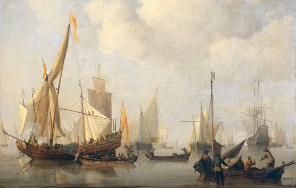 Picture oil, picture, canvas, Calm, Willem van de Velde the Younger, Willem van de Velde II, …