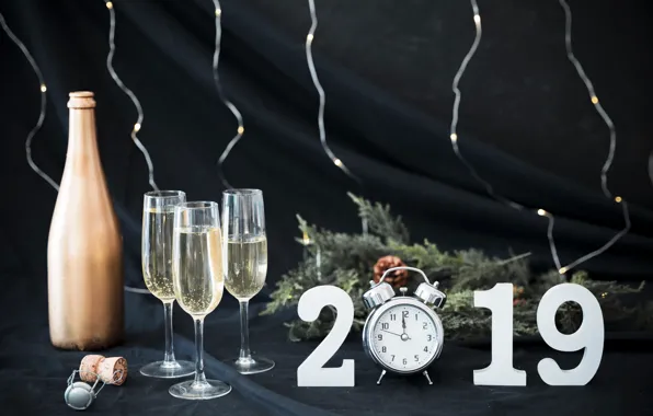 Picture holiday, watch, New Year, glasses, Winter, decor, New year, Celebration, Clock