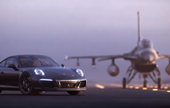Picture rendering, 911, Porsche, F-16, 2018, CGI, Carrera T, Gustavo Coutinho Alves