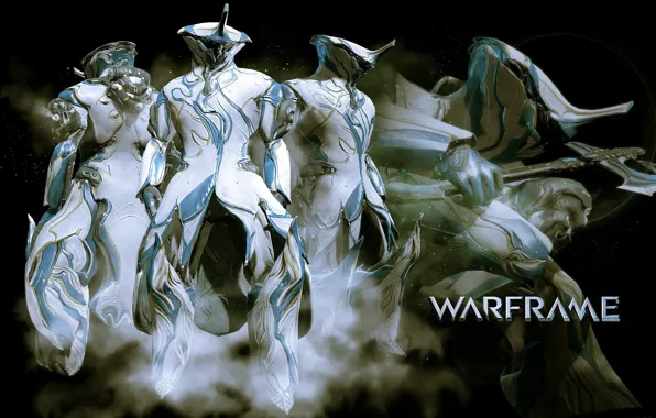 Picture space, fiction, smoke, being, soldiers, armor, cyborg, character, Warframe