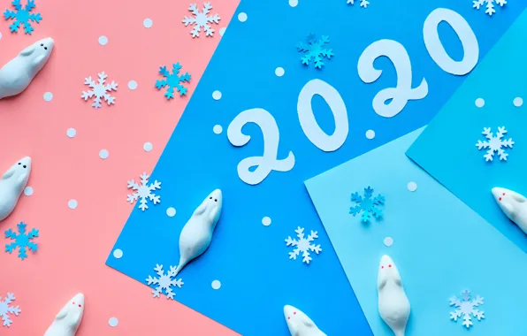 Picture snowflakes, new year, 2020, rat