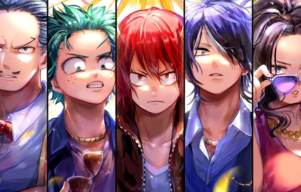 Picture collage, characters, My Hero Academia, Boku No Hero Academy, My Hero Academy