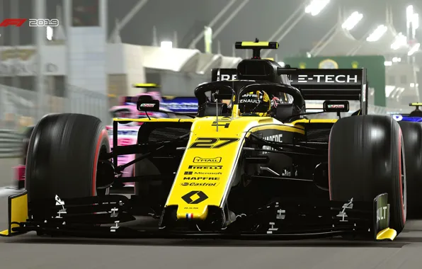 Picture track, racing car, F1 2019, Renault R.S.19