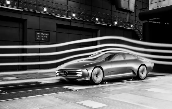 Picture Mercedes-Benz, 2015, wind tunnel, purging, Intelligent Aerodynamic Automobile, Concept IAA, воздушные потоки
