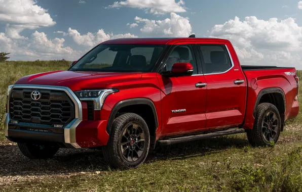Picture field, the sky, grass, clouds, SUV, exterior, Toyota, Toyota Tundra, 2022, Toyota Tundra Limited CrewMax
