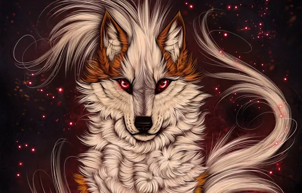 Picture look, wolf, art, by myarukawolf