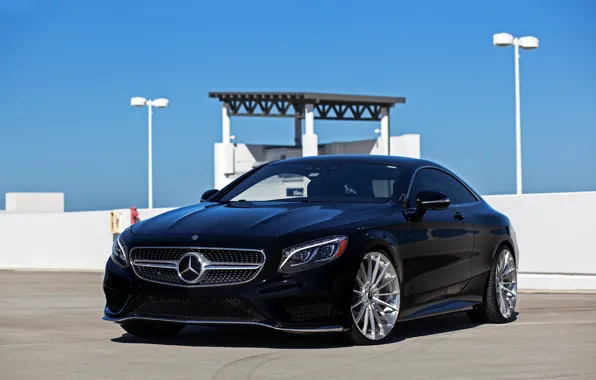 Picture Mercedes, Sky, Black, Coupe, S-class, W222