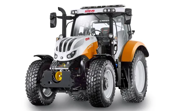 Picture tractor, white background, Steyr, Municipal, 4135, Professional