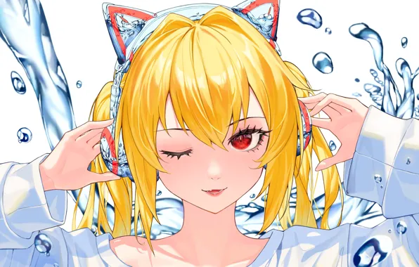 Picture Water, Girl, Headphones, Face