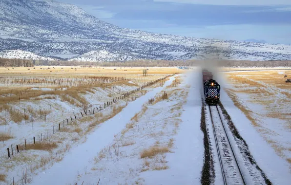 Picture snow, train, railroad