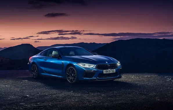 Picture sunset, the evening, BMW, twilight, Coupe, Competition, UK-Spec, 2019, BMW M8, F92