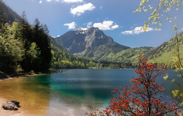 Picture mountains, lake, Austria, Ebensee
