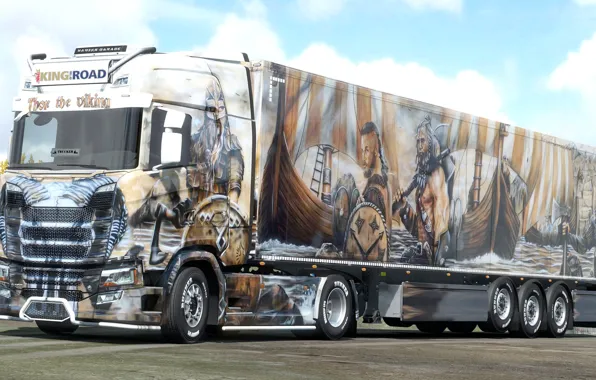 Picture design, the game, truck, airbrushing, the Vikings, Simulator 2, Euro Truck