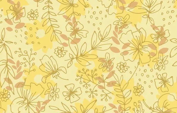 Picture leaves, flowers, yellow, background, texture