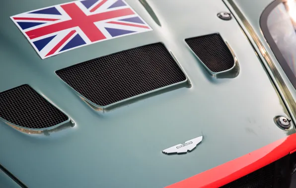Picture Flag, The hood, Logo, Aston Martin DBRS9