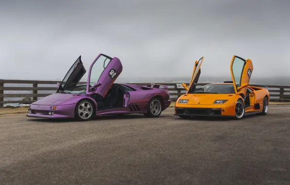 Picture Lamborghini, Orange, Diablo, Violet