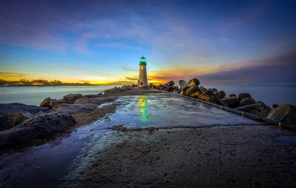 Picture sunrise, Santa Cruz, walton lighthouse, First Morning Lights