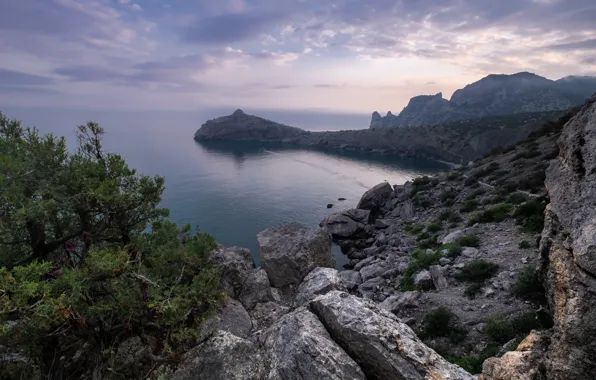 Picture sea, landscape, mountains, nature, stones, rocks, Crimea, New Light
