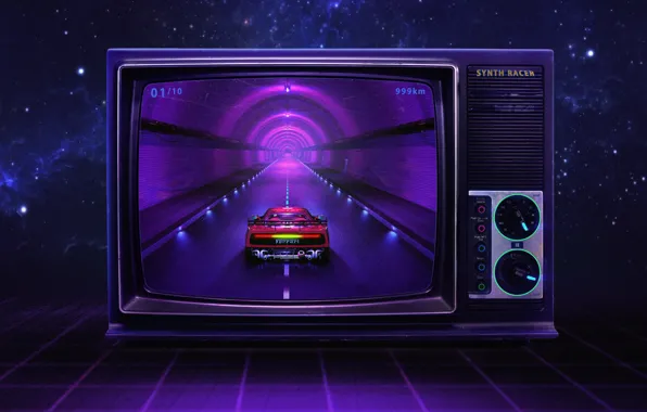 Picture Music, Style, Background, Ferrari, 80s, Style, Neon, Illustration, 80's, Synth, Retrowave, Synthwave, New Retro Wave, …