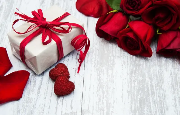 Picture hearts, red, gift box, rozvi, Olena Rudo