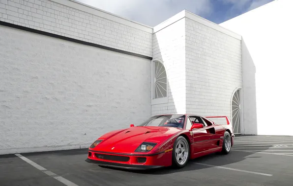 Picture Ferrari, Red, F40, Wall