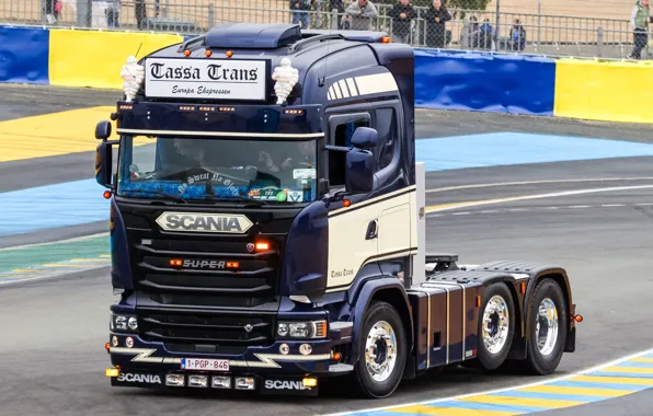 Picture Blue, Truck, Blue, Truck, Scania, Scania, 6x2, Ленивец