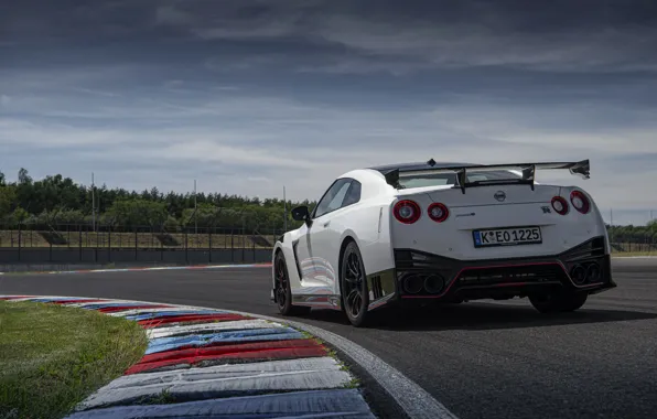 Picture white, Nissan, GT-R, track, R35, Nismo, feed, 2020, 2019