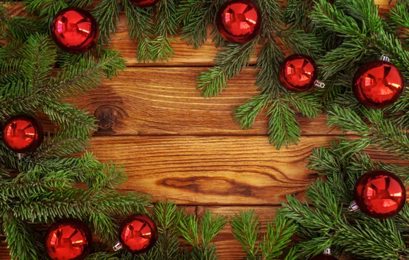 Picture decoration, Christmas, New year, christmas, new year, wood, merry, decoration, frame, fir tree, fir-tree branches