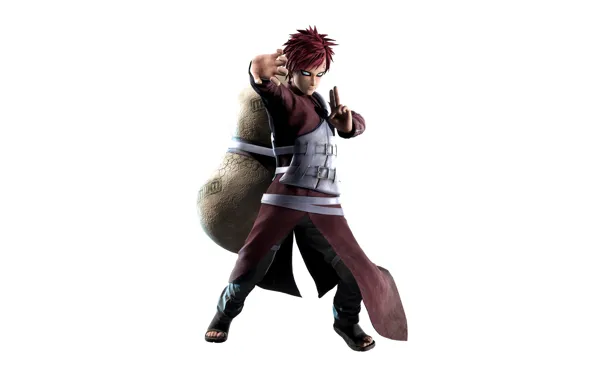 Picture white background, guy, Naruto, Naruto, Gaara, 3D graphics