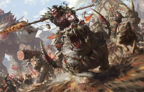 Picture orcs, Artwork, Stanton Feng, Desert Half-Orcs, Rise of The Horde Sarnuk bloodsoul