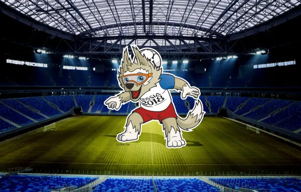Picture The ball, Sport, Football, Saint Petersburg, Wolf, Russia, Zenit, 2018, Stadium, FIFA, FIFA, SPB, St. …
