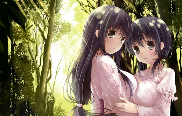 Picture sexy, forest, long hair, girls, boobs, anime, beautiful, short hair, pretty, breasts, attractive, handsome, gray …