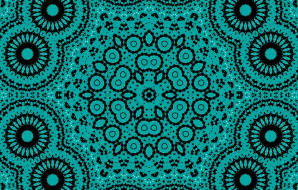 Picture pattern, round, green, circles, kaleidoscope