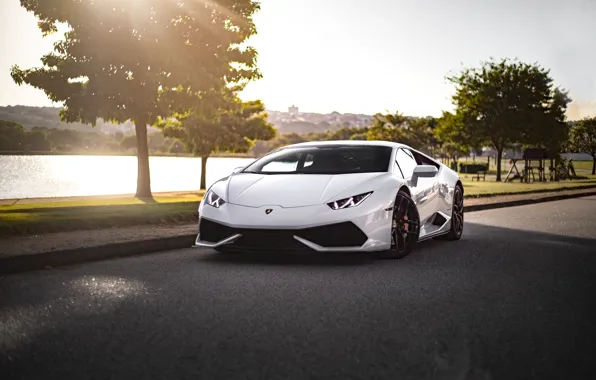 Picture Lamborghini, white, Huracan