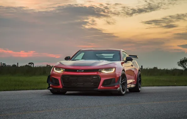 Picture sunset, Chevrolet, Camaro, Hennessey, ZL1, 2017, HPE850