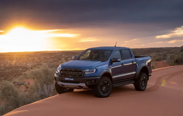 Picture sunset, Ford, Raptor, pickup, Ranger, 2019