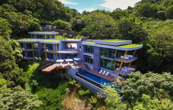 Picture design, Villa, the building, pool, architecture, transitions, balconies, Costa Rica, Costa Rica, Casa Magayón, здание …