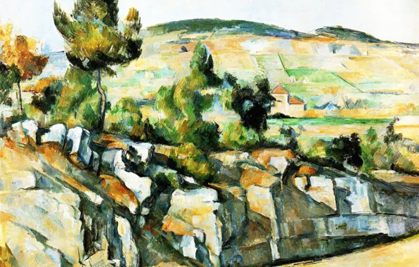 Picture landscape, picture, Paul Cezanne, Paul Cezanne, Hillside in Provence