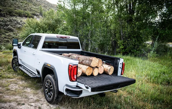 Picture wood, body, pickup, logs, GMC, Sierra, AT4, 2020, Sierra HD