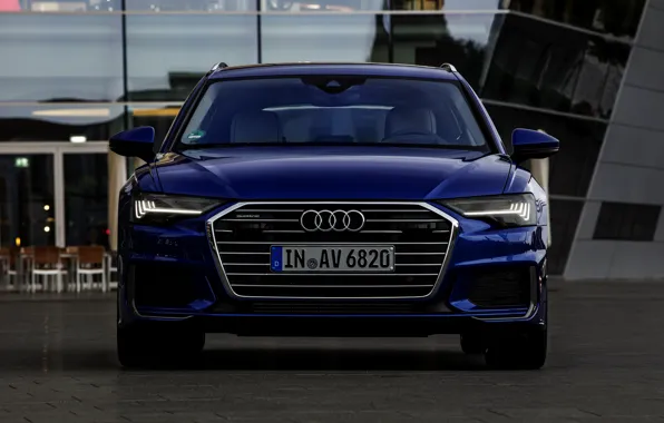 Picture blue, Audi, front, 2018, universal, A6 Avant