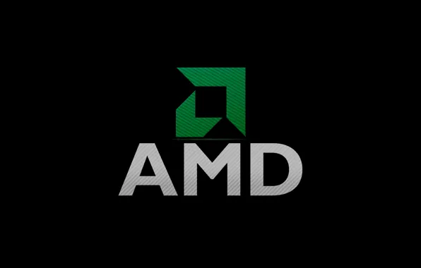 Picture white, background, logo, green, AMD, dark