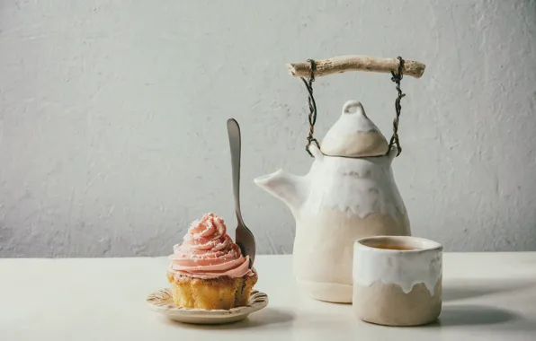 Picture tea, kettle, Cup, cupcake, Natasha Breen