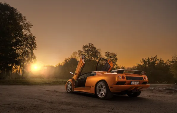 Picture sunset, the evening, Lamborghini, supercar, Diablo, Diablo VT, by Arnoldas Ivanauskas