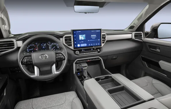 Picture design, interior, Toyota, design, pickup, pickup, interior, Tundra, 2022, салон автомашины, Toyota Tundra Limited, interior …