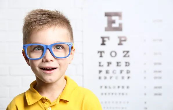 Picture view, child, glasses, visual examination