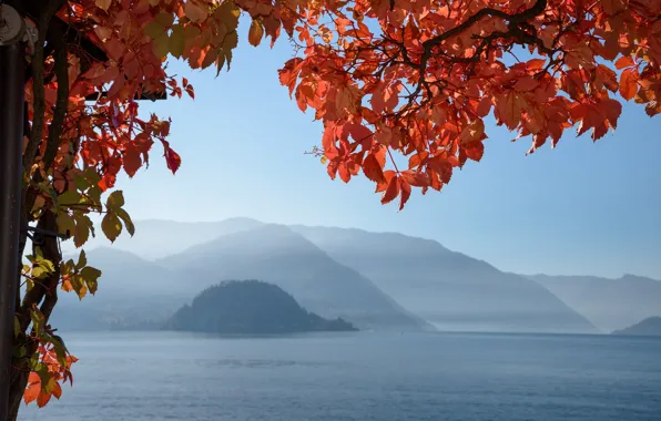 Picture autumn, Italy, lake Como, Varenna